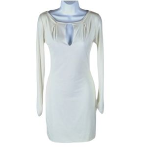 Arden B. cream colored stretch long sleeved dress
